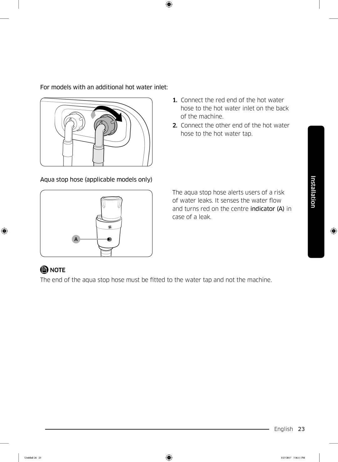 Samsung WW80K62E01WDLP, WW80K62E07WDLP, WW80K62E07SDLP manual English 23  